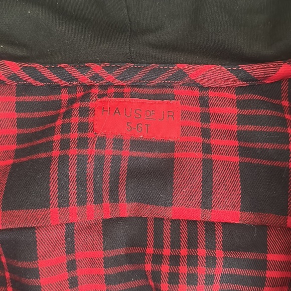 HAUS OF JR - Button Down Hooded Flannel Size 5-6T - Picture 3 of 4